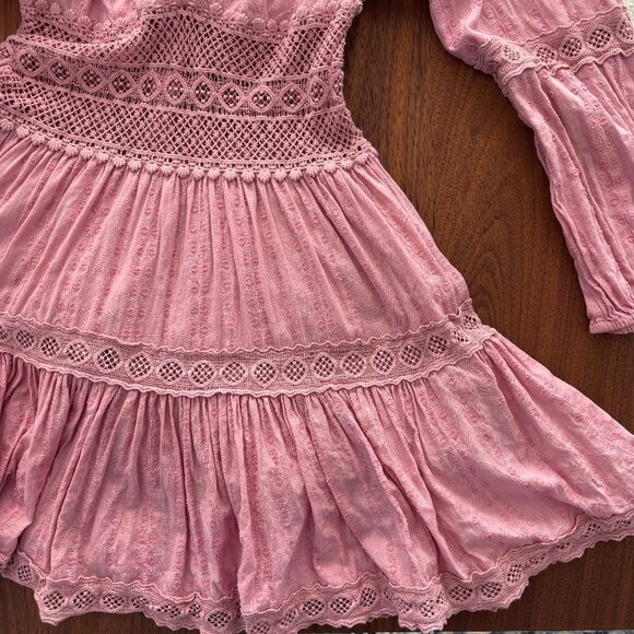 Free People Delightful Clip Dot Mini Dress -  Pink - Size 0 - Picture 8 of 8